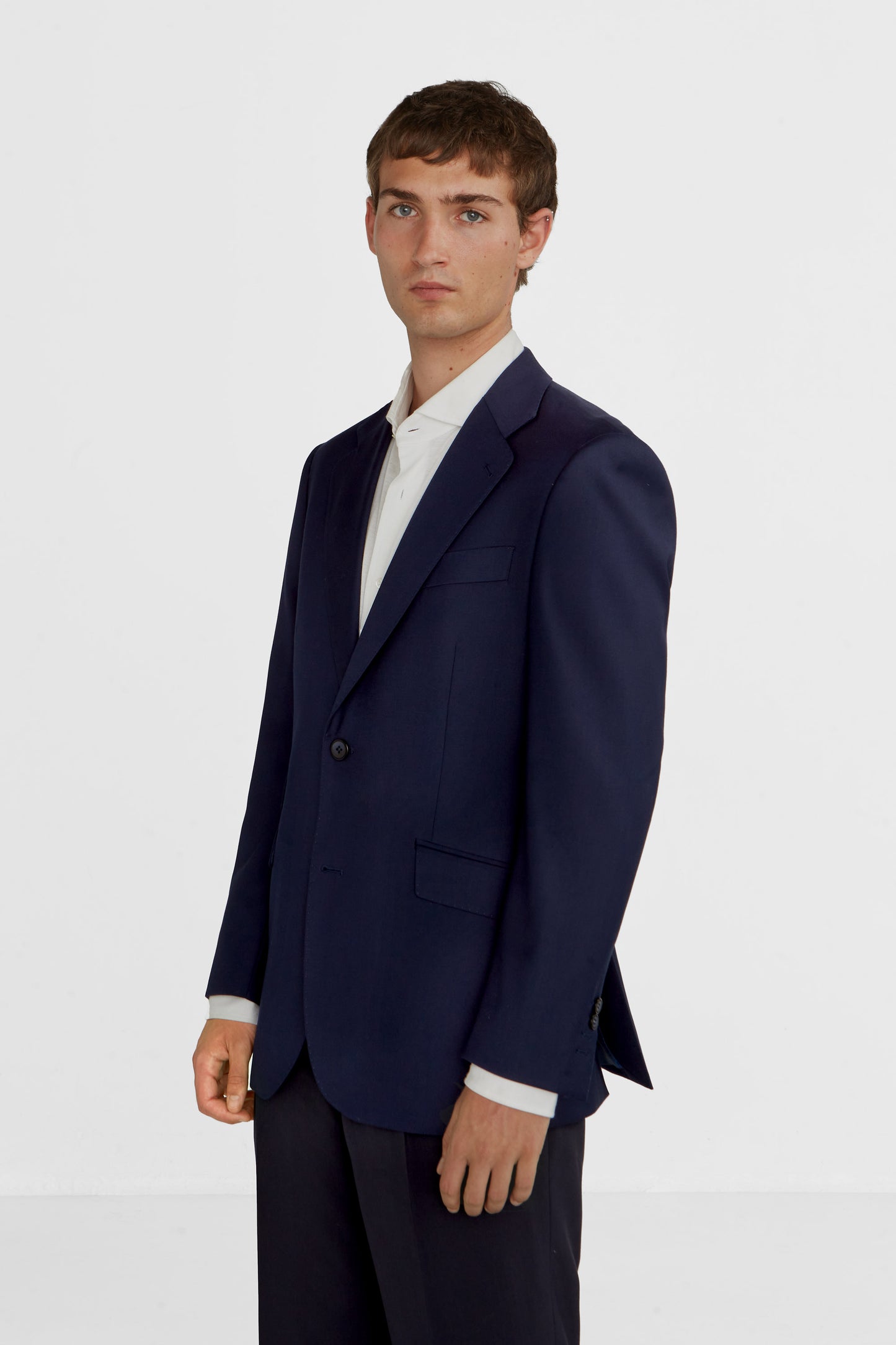 Single breasted jacket super 120 wool  / black trourser super 120 light weight.