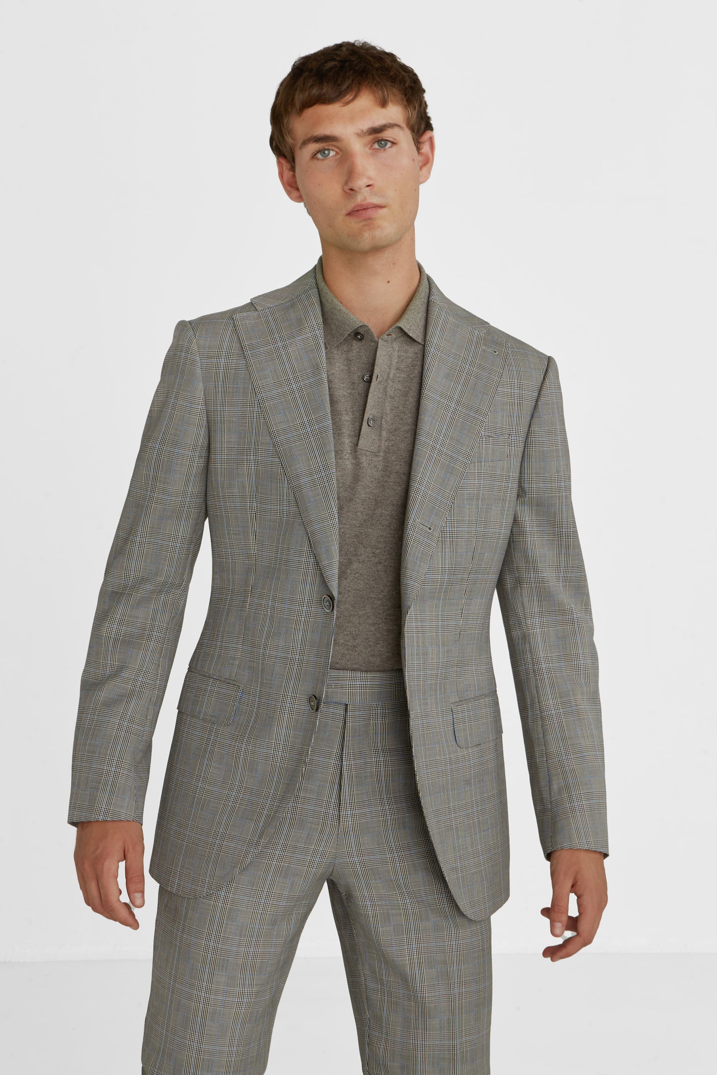 Midnight grey price of wales  custom suit super 120 wool