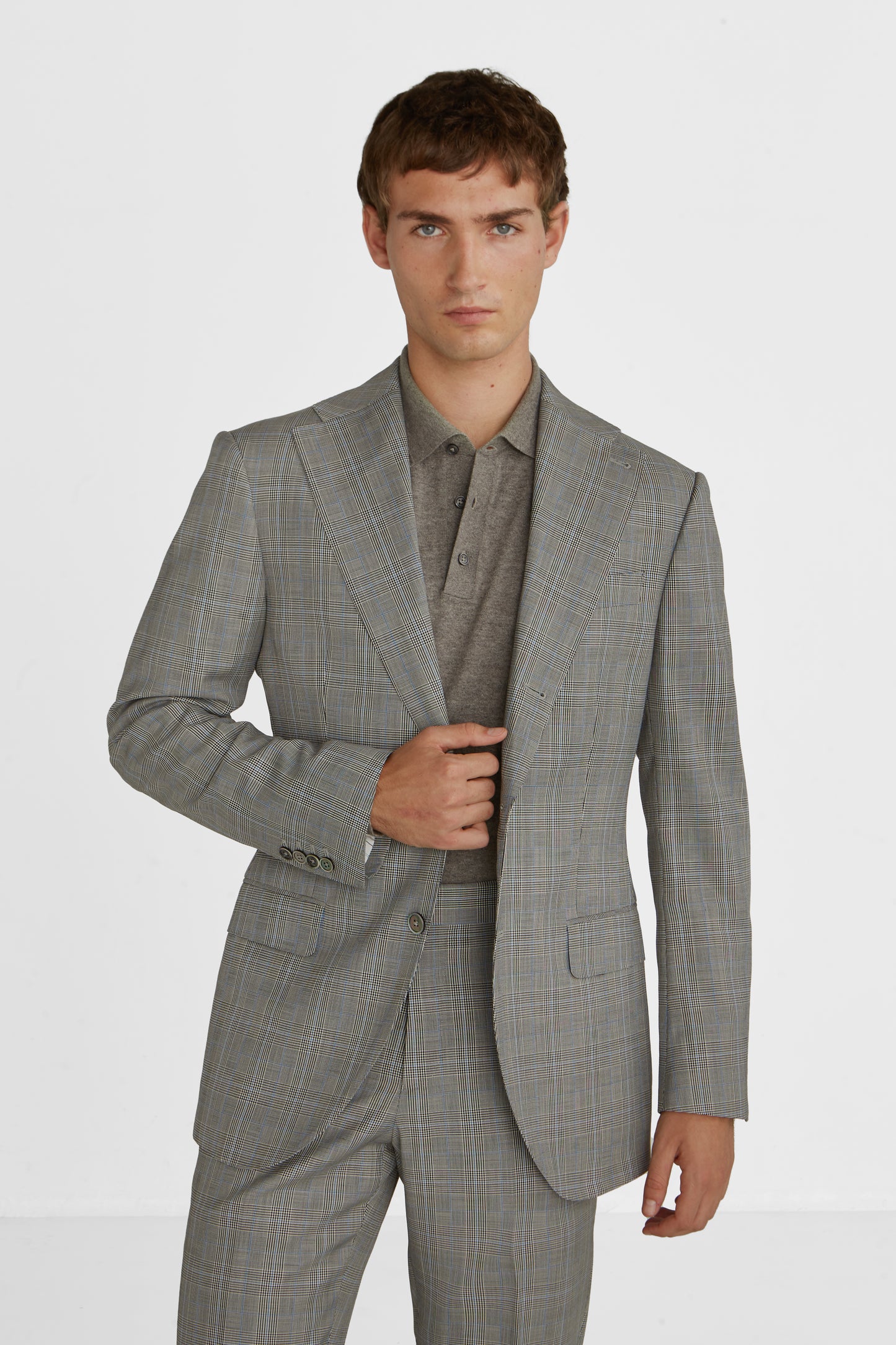 Midnight grey price of wales  custom suit super 120 wool